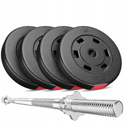 Sztanga 27kg zestaw obciążeń kompozytowych z gryfem prostym