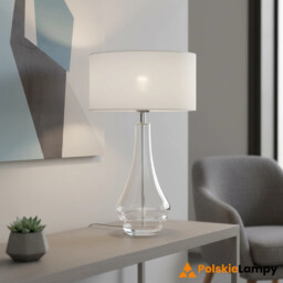 Lampa stołowa AMAZONKA 3031 designerska biała z przezroczysta