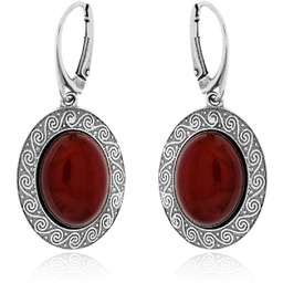 Srebrne kolczyki z bursztynem bigiel pr. 925