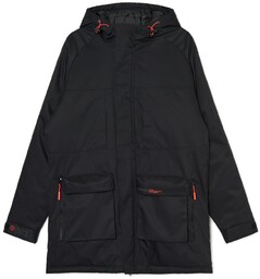 Cropp - Czarny płaszcz z kapturem ADU.LTD -