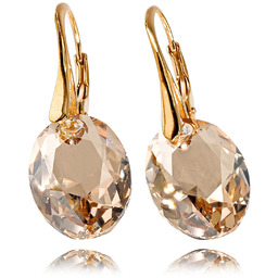 Piękne Kolczyki Kryształy Crystal Classic Golden Shadow Złote