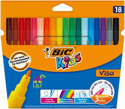 Flamastry Kids Visa 18 kolorów BIC