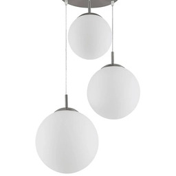 Lindby - Heleska 3 Round Lampa Wisząca Opal/Nickel
