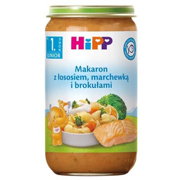 HiPP Makaron z łososiem, marchewką i brokułami, 250