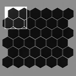 DUNIN próbka mozaiki ceramicznej HEXAGON BLACK 51 MATT