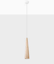 Lampa wisząca SULA , naturalne drewno/biały, 1x40W GU10,
