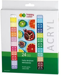 Farby akrylowe 12ml 24 kolory HAPPY COLOR -