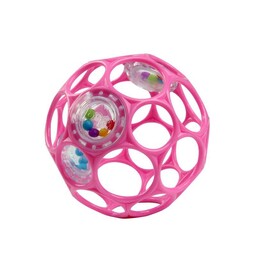 Oball Piłka z grzechotką 10 cm różowa 0m+