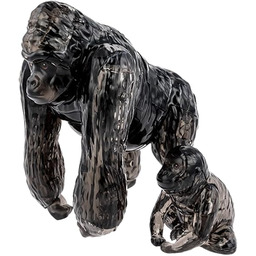 3D Crystal Puzzle - Gorillapaar - 48 Teile