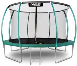 Trampolina ogrodowa, profilowana, siatka wewnętrzna, 12ft, 374x250 cm,