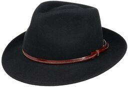 Kapelusz Fedora z Filcu Wełnianego by Lierys, czarny