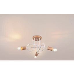 Sollux Potrójna lampa sufitowa EMBER SL.1474 biała drewniana