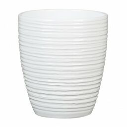 Biała osłonka ceramiczna na storczyka Scheurich 669 Alaska