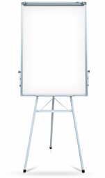 Flipchart na trójnogu, suchościeralny magnetyczny, rama aluminiowa, 70x100