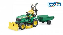 Bruder Traktor John Deere z przyczepą i ogrodnikiem,