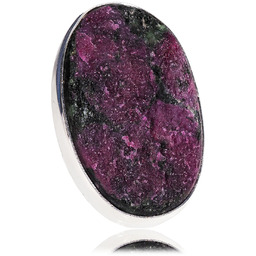 Rubin Zoisyt Przepiękny Duży Pierścionek Srebro R10-26 Unikat