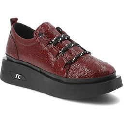 Artiker Bordowe Sneakersy Lakierowane Obuwie Damskie