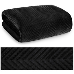 Narzuta 220 x 240 Dekoracyjna Welurowa Sofia Czarna