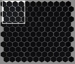 DUNIN Mini Hexagon Black próbka mozaiki ceramicznej
