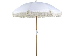 Beliani Parasol ogrodowy składany 150 cm biały