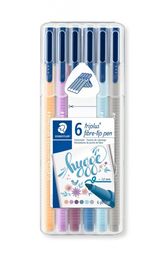 Flamastry Triplus 6 kolorów Staedtler Hygge nr. 7245