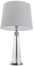 Lampa stołowa kryształowa z białym abażurem Charlotte