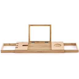 Homede bambusowa półka kąpielowa regulowana nakładka na wannę
