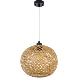 SUFITOWA LAMPA WISZĄCA BAMBUSOWA BOHO PLECIONY ŻYRANDOL