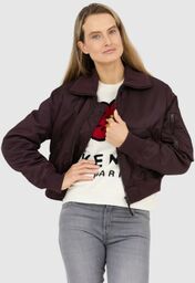 KENZO Bordowa kurtka bomberka damska boke flower