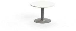 Stolik kawowy ALVA, Ø700x500 mm, laminat wysokociśnieniowy, srebrny/biały