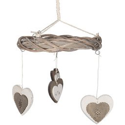 Wianek Wiklinowy 25Cm Zawieszka Serduszka