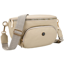 Miejska nerka damska ze skóry ekologicznej w beżowym