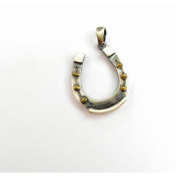 Wisiorek srebrny z Podkową na szczęście w oksydzie