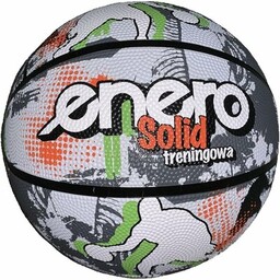 ENERO Piłka koszykowa Solid Biało-szary (Rozmiar 7)