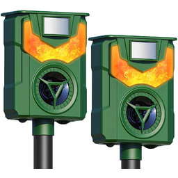 2X Solarny Ultradźwiękowy Odstraszacz Kotów Psów Kun Lisów