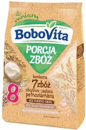 BoboVita Porcja Zbóż Kaszka 7 zbóż, zbożowo-jaglana, bezmleczna,