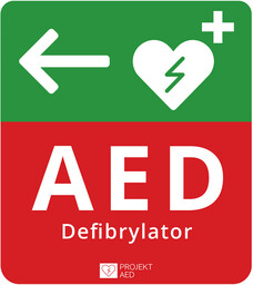 Tablica kierunkowa do defibrylatora AED Lewo Tablica kierunkowa