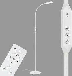 Briloner Lampa stojąca LED Office Remote, pilot, biała