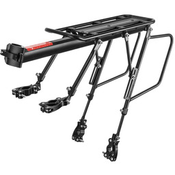 Wytrzymały bagażnik rowerowy z półką z funkcją siodełka