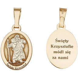 Medalik srebrny Ag 925 pozłacany Św. Krzysztof MDC009G