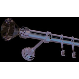 Karnisz pojedynczy ZEUS Ø25, 200 cm diament nikiel