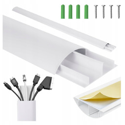 Aluminiowa Listwa Maskująca Do Kabli Maclean, 62X20X750Mm, Biała,