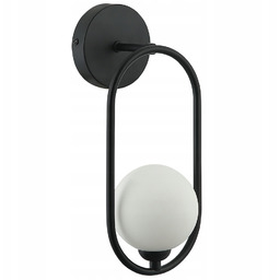 Kinkiet czarny biała kula w ramce 1P Lupus