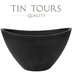 CZARNA DONICA Z KOMPOZYTU W KSZTAŁCIE ŁÓDKI 41x30x23