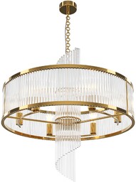 FRAME Lampa wisząca złota szkło H132.5cm fi58cm 60W