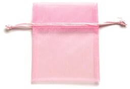 GLOREX Woreczek z organzy, organza, różowy, 10 x