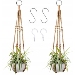 Kwietnik Wiszący Makrama pleciony boho zestaw 2 sztuk