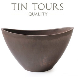 BRĄZOWA DONICA Z KOMPOZYTU W KSZTAŁCIE ŁÓDKI 41x30x24