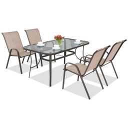 Zestaw jadalniany ze stali Modena Brązowy dla 4
