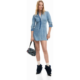 Desigual Dopasowana sukienka jeansowa